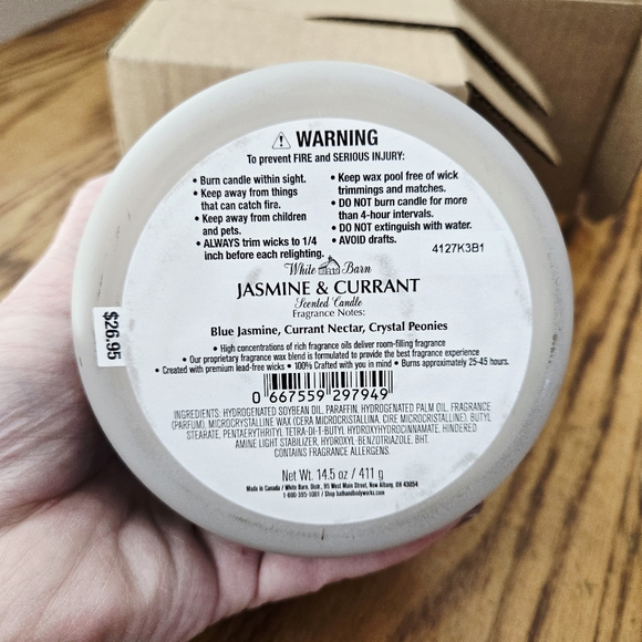 🛍BOGO 50% OFF🕯NWT‼️ White Barn "Jasmine & Currant" 3-wick Candle - Picture 5 of 10